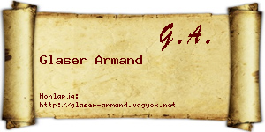 Glaser Armand névjegykártya